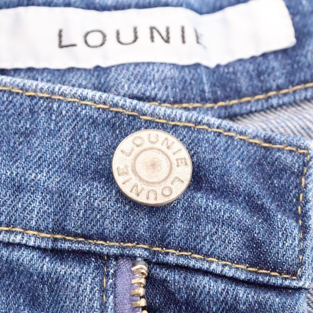 LOUNIE(ルーニィ)のLOUNIE ルーニィ　ワイドジーンズ　レディース　ブルー　USED レディースのパンツ(デニム/ジーンズ)の商品写真