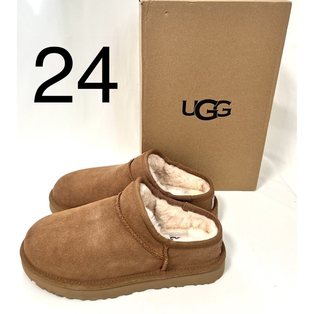 UGG(アグ)の24 ugg クラシック スリッパ ムートン ファー チェスナット アグ レディースの靴/シューズ(スリッポン/モカシン)の商品写真