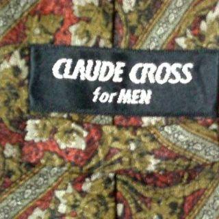 日本製CLAUDE CROSSシルク ネクタイ花柄フラワー柄ストライプ柄(ネクタイ)