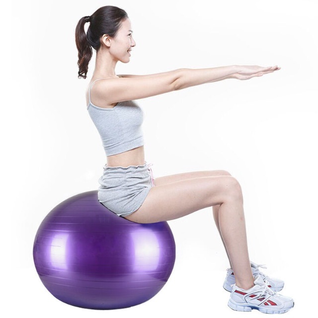 ♥️大人気♥️B117 バランスボール 55cm 紫 ダイエット 健康 ヨガ スポーツ/アウトドアのトレーニング/エクササイズ(トレーニング用品)の商品写真