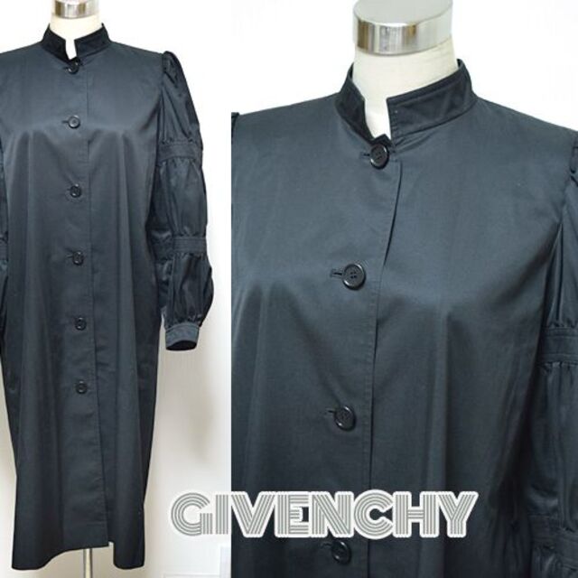 GIVENCHY(ジバンシィ)のジバンシィ■ノーカラースプリングコート ジバンシー　黒　10号　ヴィンテージ レディースのジャケット/アウター(スプリングコート)の商品写真