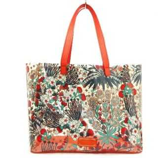 マークバイマークジェイコブス(MARC BY MARC JACOBS)のマークバイマークジェイコブス トートバッグ 花柄 フラワー スケルトン 赤系(トートバッグ)