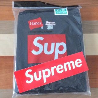 シュプリーム(Supreme)のsupreme hanes thermal crew　Black(Tシャツ/カットソー(七分/長袖))