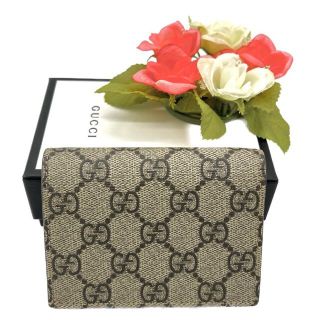 【極美品!!】グッチ GGスプリーム チェリー 二つ折り財布 キャンバス 冬■