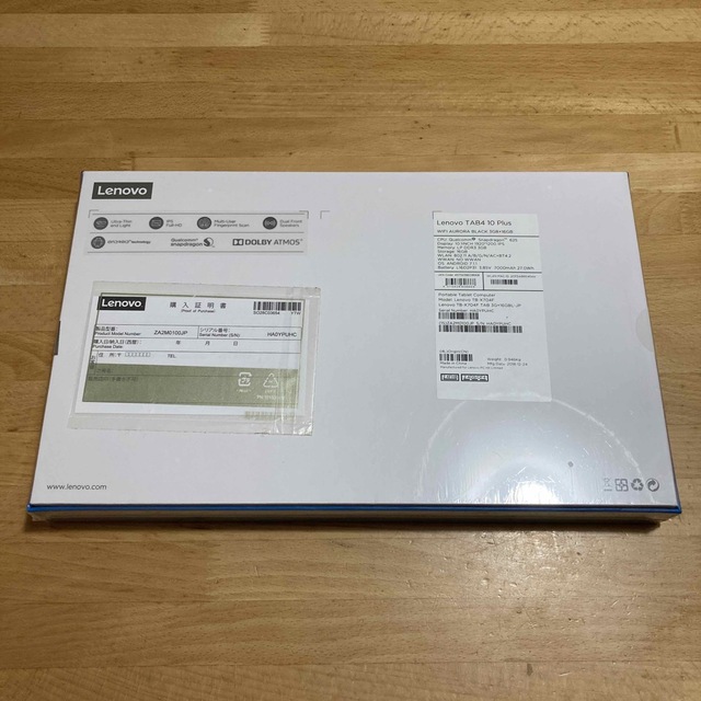 【未開封品】Lenovo tab4 10 PLUS ZA2M0100JP