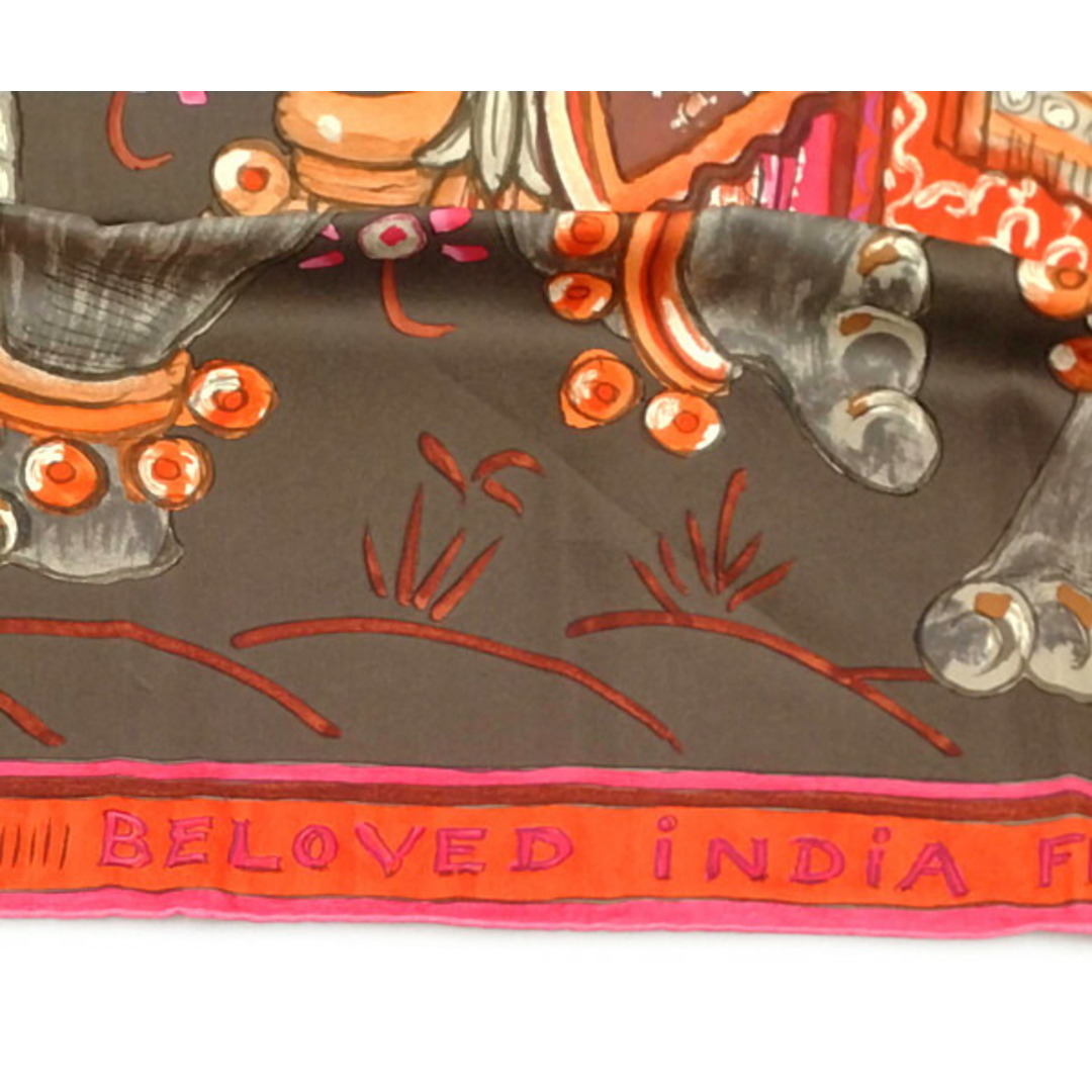 HERMES エルメス シルク スカーフ カレ90 BELOVED INDIA 深いインドの