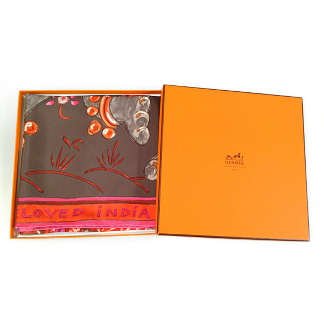 HERMES エルメス シルク スカーフ カレ90 BELOVED INDIA 深いインドの