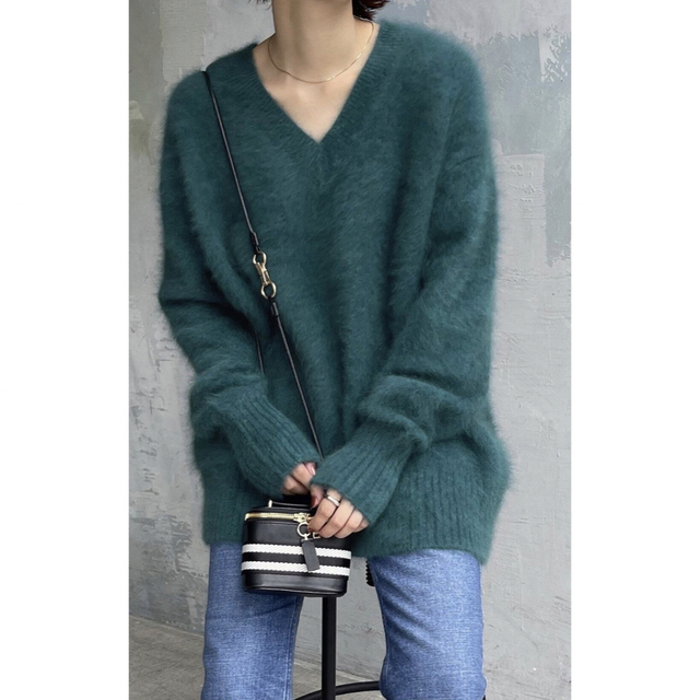 Spick & Span ファーニットVネックプルオーバー