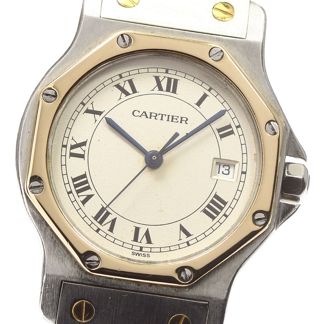 Cartier - 【CARTIER】カルティエ サントスオクタゴン LM YGコンビ デイト W2001583 クォーツ メンズ_717766