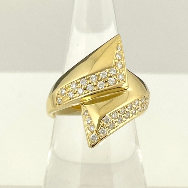 堅実な究極の メレダイヤ デザインリング 約13号 YG 【中古】 リング(指輪)