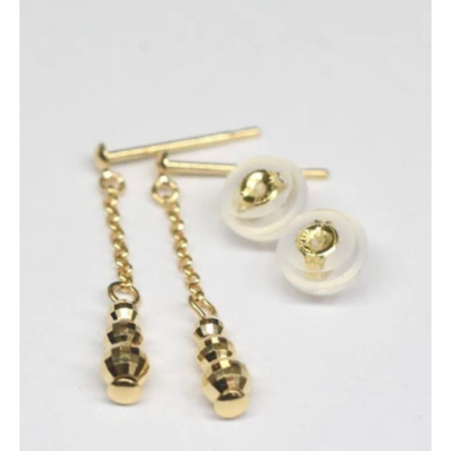 K18 18金 ミラーボール ピアス 新品 - ピアス