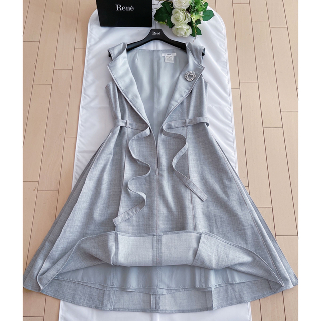 Rene2019年ウール端正ワンピース38 極美品 foxey-