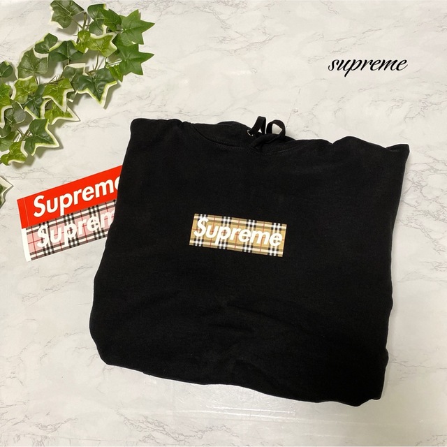 贅沢品 Supreme - supreme Burberry バーバリー ボックスロゴ パーカー