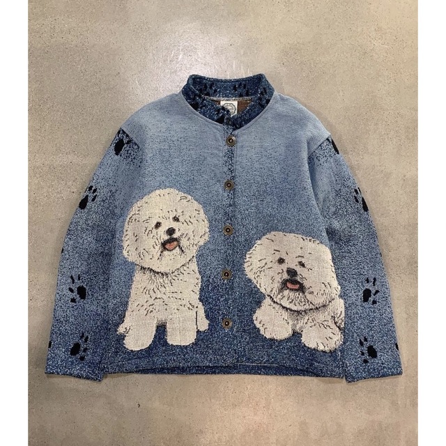 BLANKET JACKET 　soe 織り　犬　90s