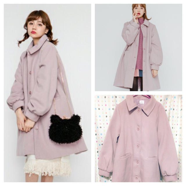 merry jenny(メリージェニー)の今期♡merry jenny♡ステンカラーAラインコート♡pink レディースのジャケット/アウター(ロングコート)の商品写真