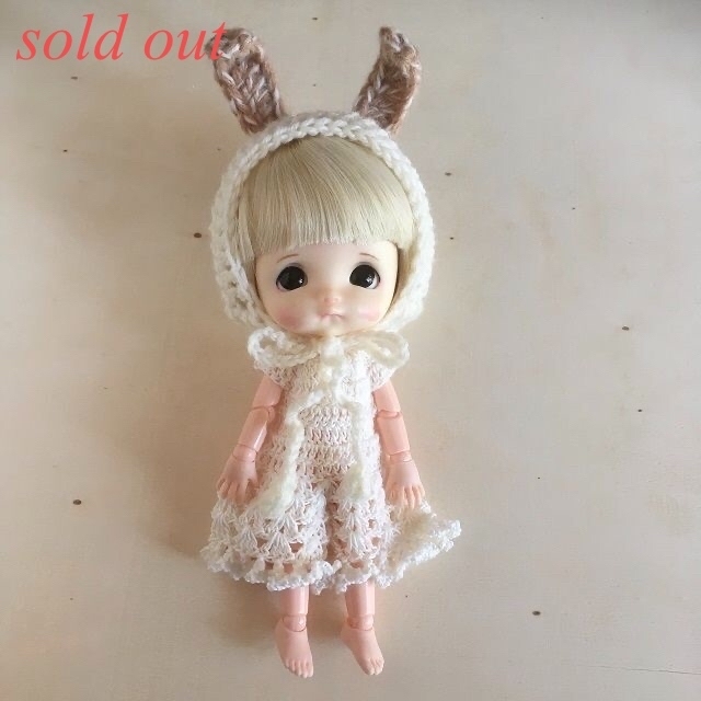 sold out 帽子 ポップマートブライス セリアドール オビツ11用 白