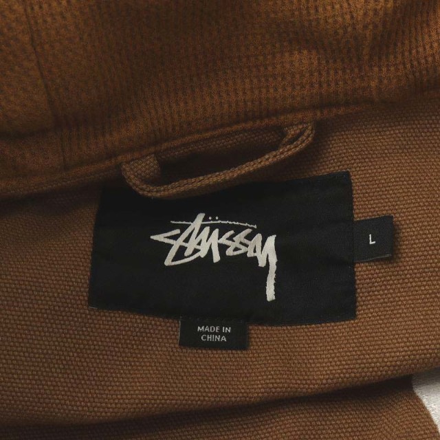 STUSSY(ステューシー)のSTUSSY ダック アクティブジャケット ブルゾン フード ロゴ L 茶 メンズのジャケット/アウター(ブルゾン)の商品写真