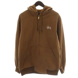 ステューシー(STUSSY)のSTUSSY ダック アクティブジャケット ブルゾン フード ロゴ L 茶(ブルゾン)