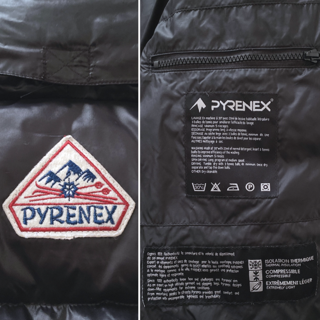 PYRENEX ピレネックス バックロゴ ダウンジャケット ブラック S-