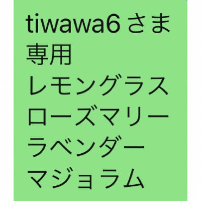 tiwawa6さま 専用 レモングラス ローズマリー ラベンダー マジョラム その他のその他(その他)の商品写真