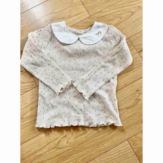 フタフタ(futafuta)のcottoli バースデイ　トップス　長袖　綿　ドット　110サイズ(Tシャツ/カットソー)