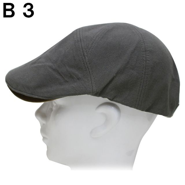 帽子 お値打ち品 メンズ レディース シンプル 無地 ハンチング B3 グレー メンズの帽子(ハンチング/ベレー帽)の商品写真