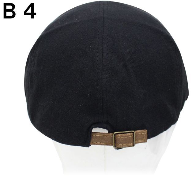帽子 おしゃれ　メンズ レディース シンプル 無地 ハンチング B4 ブラック メンズの帽子(ハンチング/ベレー帽)の商品写真