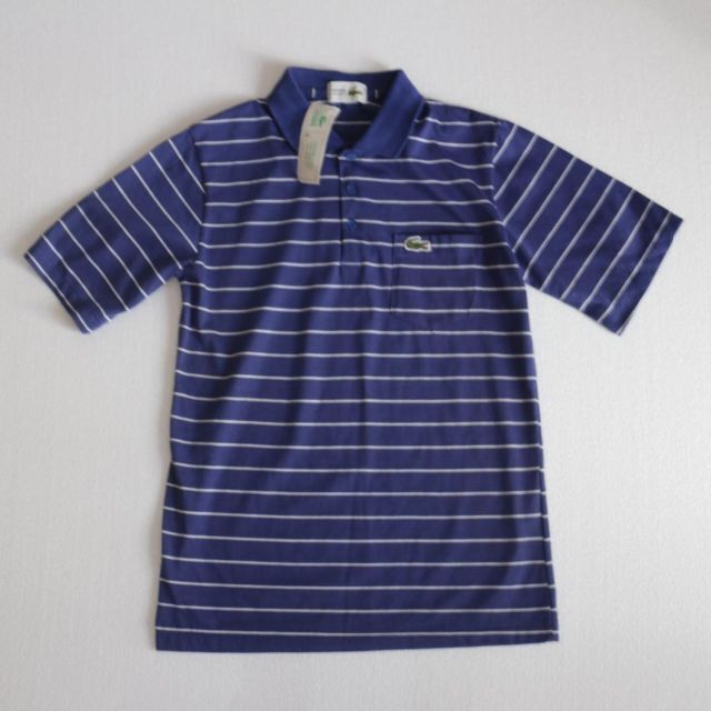 90s 新品 ラコステ CHEMISE LACOSTE ボーダー ポロシャツ M 1