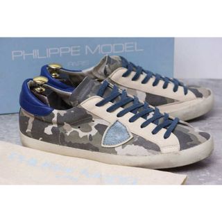 フィリップモデル(PHILIPPE MODEL)のフィリップ モデル／PHILIPPE MODEL  シューズ スニーカー 靴 メンズ 男性 男性用 レザー 革 本革 グレー 灰色 ヴィンテージ加工 CLASSIC B U CAMOUFLAGE CLLU CF04 43 カモフラージュ柄 迷彩(スニーカー)