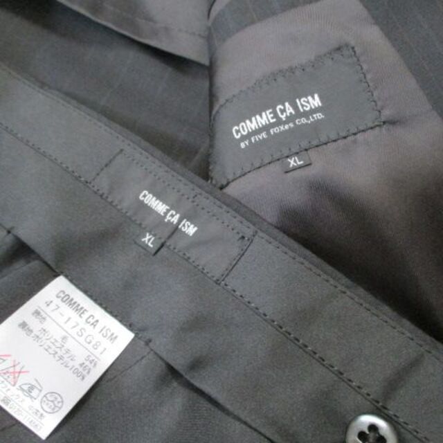 COMME CA ISM(コムサイズム)の新品 コムサイズム 黒 セットアップ スーツ XL 春夏 大きいサイズ 卒業式 メンズのスーツ(セットアップ)の商品写真