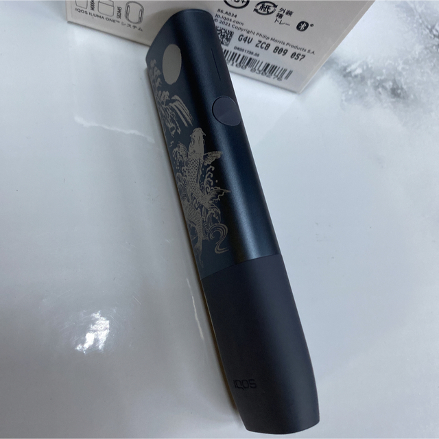 2極タイプ iQOS ILUMA ONE イルマワン レーザー加工 鯉 滝登り 水墨画