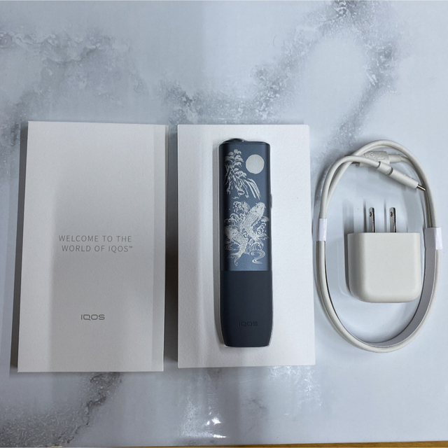 IQOS - iQOS ILUMA ONE イルマワン レーザー加工 鯉 滝登り 水墨画 黒