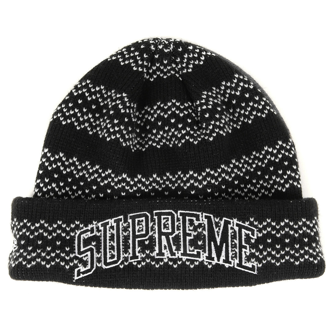 Supreme シュプリーム NEW ERA ニューエラ ボーダー カモフラージュ ニット ビーニー Split Beanie 22AW ブラック 黒 ニットキャップ 【メンズ】【美品】