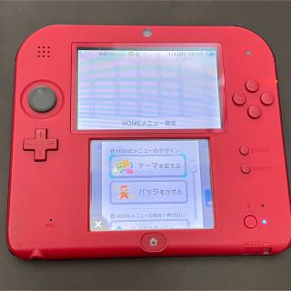 ニンテンドー2DS(ニンテンドー2DS)のニンテンドー 2DS本体　レッド　SDカード付き　　ジャンク(携帯用ゲーム機本体)