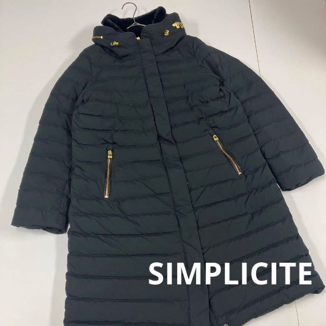 SIMPLICITE ロングダウンコート ファー ベージュ 状態良 レディース
