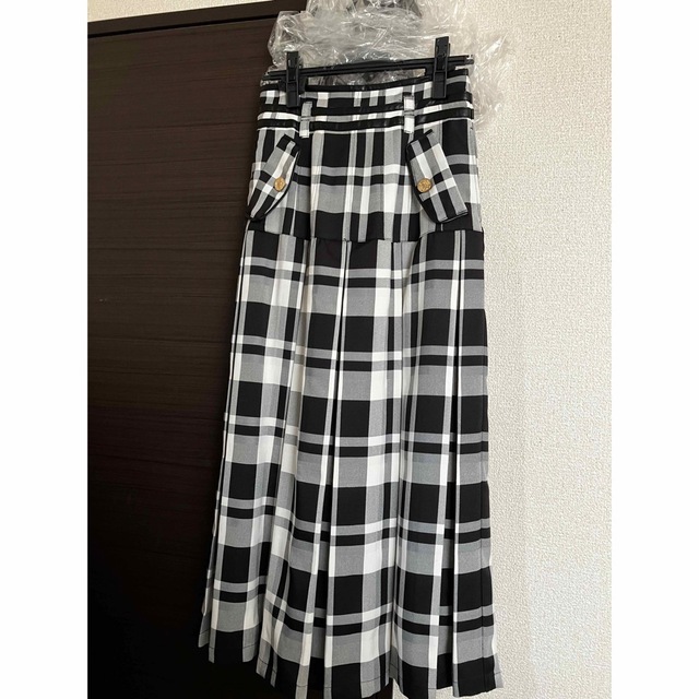 Pleated Checkered Twill Long Skirt Pleated Checkered Twill Long Skirt