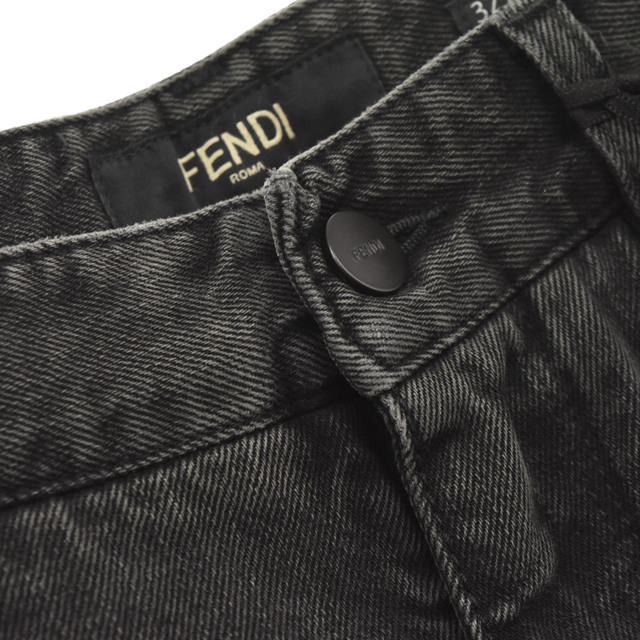 FENDI フェンディ 20AW 裾ズッカ柄 デニムパンツ ジーンズ ブラック