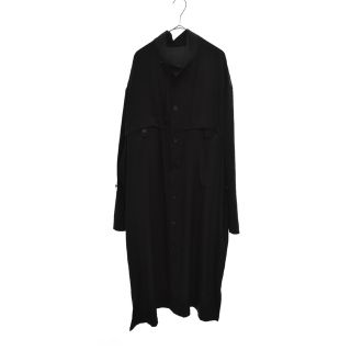 ヨウジヤマモト(Yohji Yamamoto)のYohji Yamamoto POUR HOMME ヨウジヤマモト プールオム 22SS Stand Shirt Coat スタンドシャツコート ブラック HG-B32-500(シャツ)