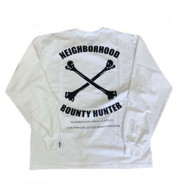 白L NEIGHBORHOOD ネイバーフッド ロングTシャツ-