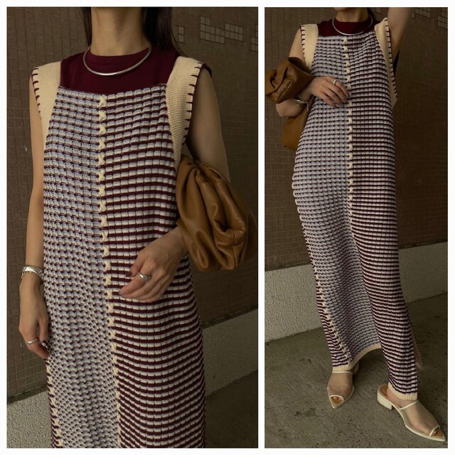 Ameri VINTAGE - AmeriVINTAGE URAOMOTE MIX HAND STITCHドレスの通販