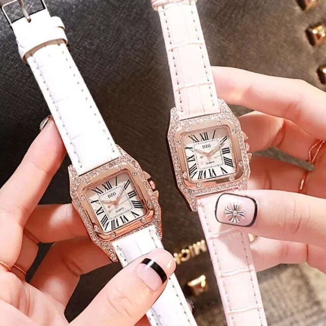 fossil】ホワイト♡ラインストーン♡腕時計 - 腕時計