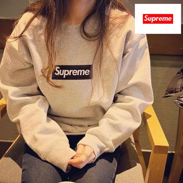 Supreme Box Logo Crewneck スウェット　グレー　シュプ