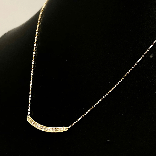 ブラウン ダイヤモンド 0.50ct K18 プリンセス ダイヤ ネックレス