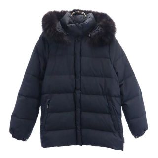 モンクレール(MONCLER)のモンクレール リアルファー ダウンジャケット 00 黒 MONCLER レディース 【中古】  【230112】(ロングコート)