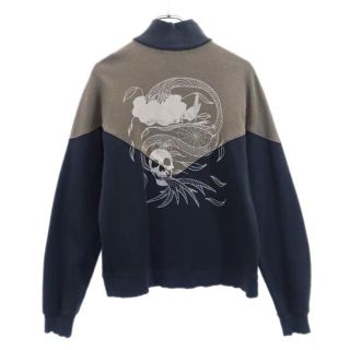 カルバンクラインジーンズ バックプリント ジップジャケット M ブラック系 Calvin klein Jeans メンズ 【中古】  【230112】(ダッフルコート)