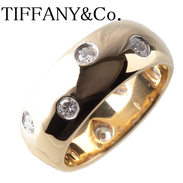 Tiffany & Co. - ティファニー ドッツ ダイヤ リング ワイド 10号弱 750YG【9926】