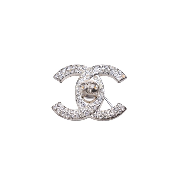 競売 CHANEL - CHANEL シャネル ココマーク ラインストーン ブローチ