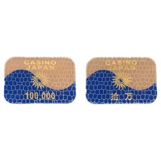 美品 カジノ 角チップ100,000(拾万) 青 ×10枚セット プラーク(トランプ/UNO)