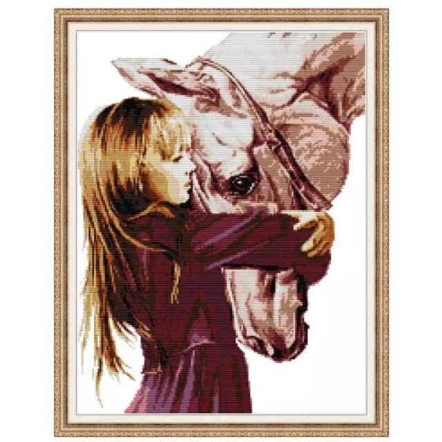クロスステッチキット 白馬と少女 14CT 36×46cm 図案印刷あり 刺繍 エンタメ/ホビーのエンタメ その他(その他)の商品写真
