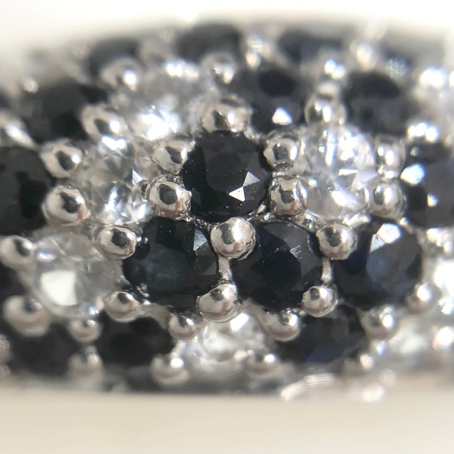 ブラック ホワイト サファイア K18WG 1.50ct リング 指輪 ダイヤ レディースのアクセサリー(リング(指輪))の商品写真